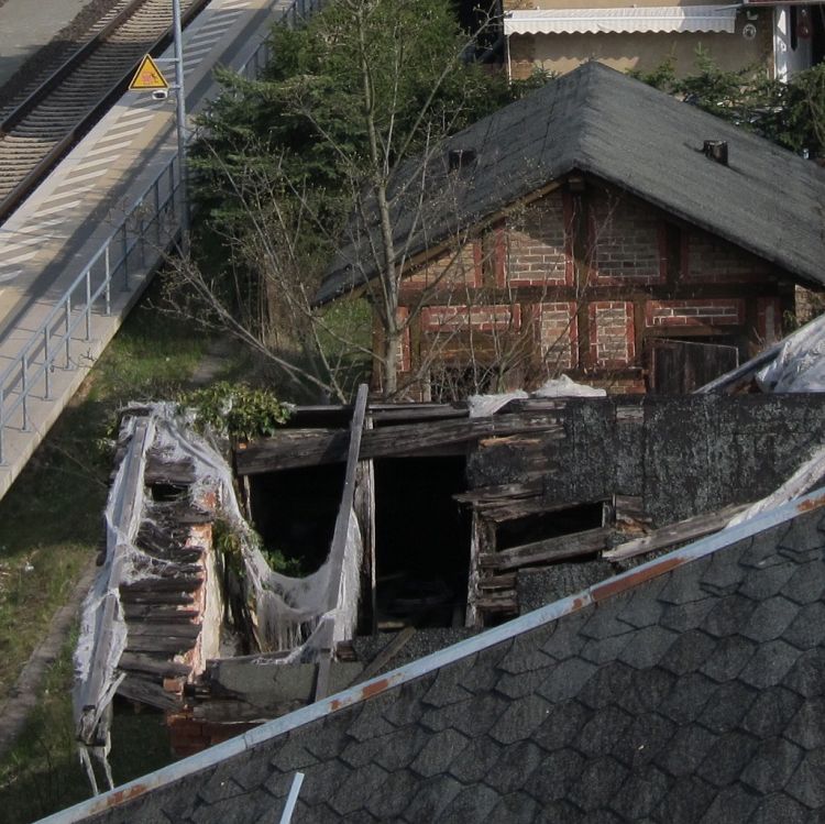 Eingestürztes Dach im Nebengebäude 2015